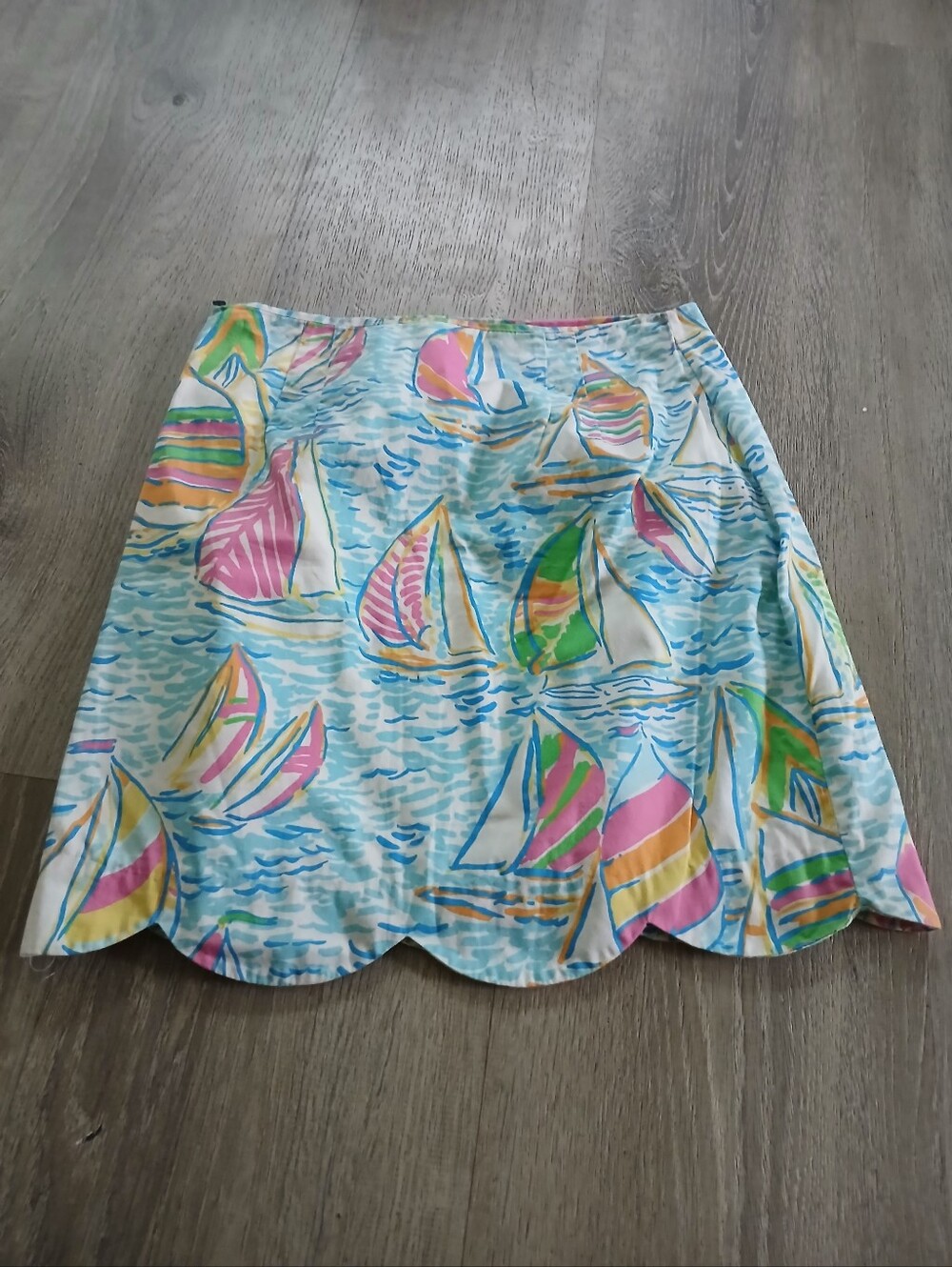 Lilly Pulitzer Sailboat Print Scallop Hem Women’s Skirt